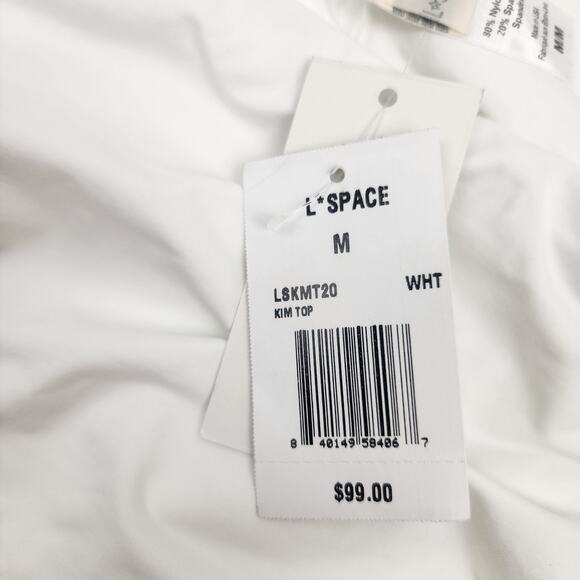 L*Space Kim Tube Top in White Size Medium NWT Strapless Ruched Sides - Picture 7 of 8